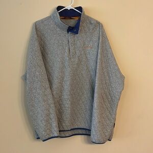 Orvis quilted sweatshirt, gray with blue lining in neck